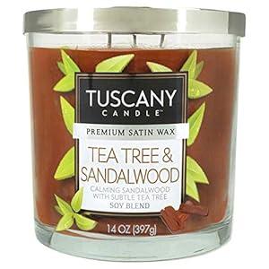 Tuscany Candle Tea Tree & Sandalwood Long-Lasting Scented Jar Candle, 14 oz