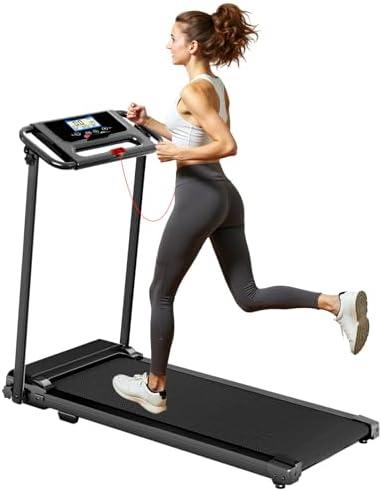 Portable Treadmill with Handle, 3.0HP Walking Pad Treadmill, Electric Compact Treadmills,Treadmills for Home Small Space with 12 Preset Programs, Walking Pad with Handle,300 LBS Capacity