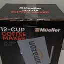 Mueller 12-Cup Drip Coffee Maker - Borosilicate Carafe, Auto-Off, Reusable Filter, Anti-Drip, Keep-Warm Function, Clear Water Level Window Coffee Machine, Kitchen Essentials & Accessories (Black)