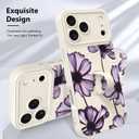 KANGHAR Compatible with iPhone 17 Pro Case, Magnetic Compatible with MagSafe, Cute Flower Leaves Pattern Wristband Kickstand Full Camera Lens Shockproof Protective Case for Girls Women, White