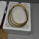 YYW 3 Tier Fruit Bowl for Kitchen Counter, White Ceramic Fruit Basket for Countertop, Home Fruit Stand with Metal Holder, Vegetable Bowl Snacks Nuts Bread Candy Storage (Gold 3-layer)