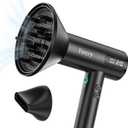 Farery Ionic Hair Dryer - Honeycomb Diffuser for Curly Hair & Even Lift, 1400W & 110,000 RPM for Ultra-Fast Drying, Frizz Control, 4 Heat & 4 Speed Settings, Magnetic Nozzle, HD Display