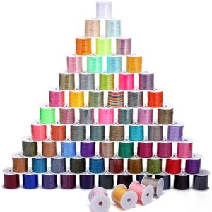 70 Rolls Nylon String for Bracelets 70 Colors Chinese Knotting Cord 0.8mm Nylon Trim Cord Beading String Thread for Kumihimo Jewelry Making Friendship Necklace Macrame DIY Craft, 1540 Yards Total