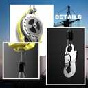 23ft Self Retracting Lifeline, 330LBS SRL Fall Arrest Fall Protection, Heavy Duty Retractable Safety Lanyard Harness Rope, Aluminum Alloy Lifeline Self Locking Hooks for Construction Roofing