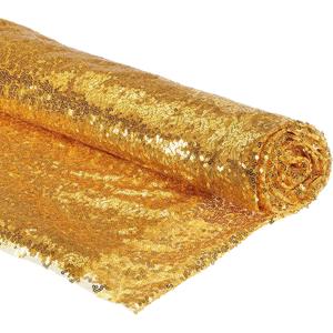 PATIKIL Sequin Fabric Gold Tone, 4 Yards Length 4.9 Feet Wide, Mesh Fabric Full Glitter Sequins Fabric Sewing