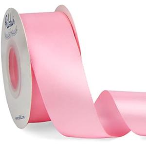Ribbli Pink Double Faced Satin Ribbon,1-1/2” x Continuous 25 Yards,Use for Bows Bouquet,Gift Wrapping,Baby Shower,Floral Arrangement