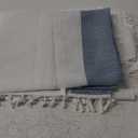 JIALE Tablecloths for Rectangle Tables,Cotton Linen Table Cloth Waterproof Tablecloth Wrinkle Free Farmhouse Dining Tables Cover,Soft Fabric Table Cloths with Tassels, Blue, 55" X 86",6-8 Seats (Blue and White)