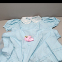 CR ROLECOS Women's Blue Chiffon Dress Puff Sleeves Halloween Party Cosplay Costume, Blue, Size XL