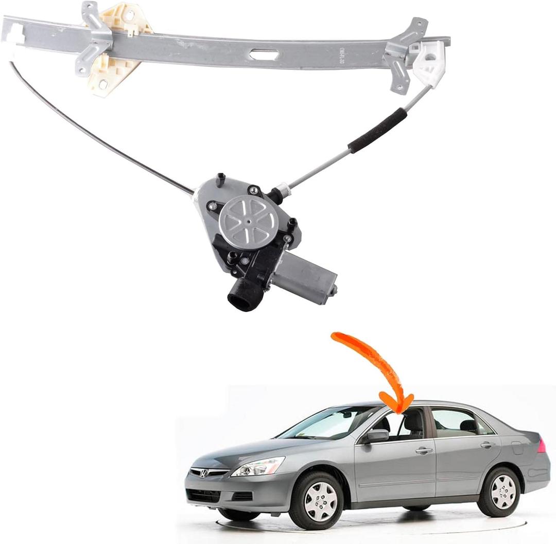 Front Left Driver Side Power Window Regulator with Motor Assembly Compatible for Honda Accord 2003-2007 Replacement 741-306, 72250SDAA02
