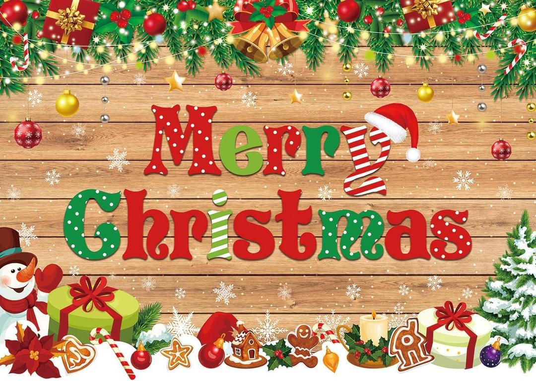 7x5FT Merry Christmas Backdrop Christmas Backdrops for Wall Xmas Party Decorations F221