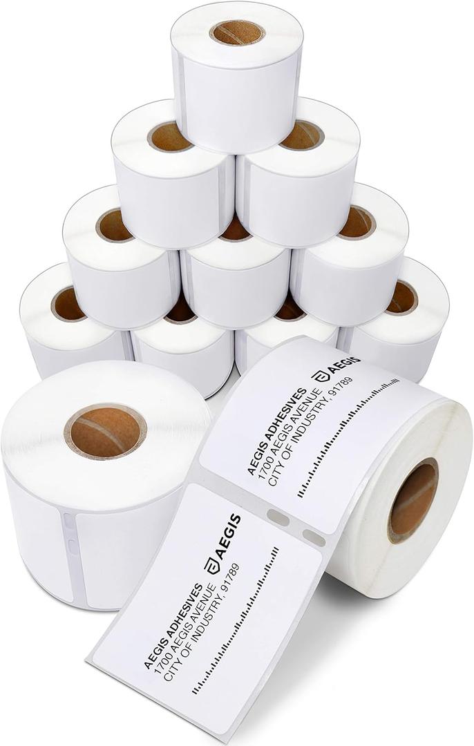 Aegis Adhesives - Compatible Labels Replacement for DYMO 30324 (2-1/8" X 2-3/4") Diskette Media & Veterinary - Use with Labelwriter 450, 450 Turbo, 4XL Printers (12 Rolls)