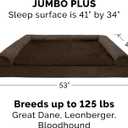 Furhaven Orthopedic Dog Bed for Large Dogs w/ Removable Bolsters & Washable Cover, For Dogs Up to 125 lbs - Plush & Suede Sofa - Espresso, Jumbo Plus/XXL