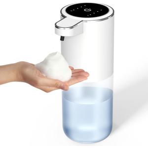 Josnown Foaming Soap Dispenser, Touchless Automatic Soap Dispenser with 4-Level Adjustable Foam, USB Rechargeable, 13.5oz/400ML Wall Mount for Bathroom Kitchen Office Commercia (Clear)
