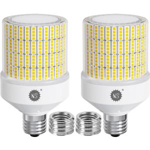 NS 700W Equivalent Led Corn Light Bulb 2 Pack 10500 Lumens 5000K Daylight White Lamp E26/E39 Medium Mogul Base 70W Large Area Lighting for Outdoor Indoor Garage Warehouse High Bay Lights