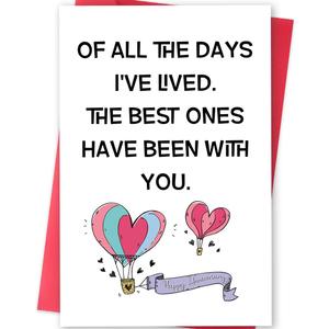 3 x Funny Anniversary Card for Women Men, Happy Anniversary Card Gifts for Husband Wife Couple, Wedding Anniversary Cards Gifts for Him Her (100)