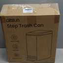 Cesun Small Bathroom Can with Lid Soft Close, Step Pedal, 6 Liter / 1.6 Gallon Stainless Steel Slim Garbage Can for Bedroom, Diaper Waste Basket with Removable Inner (White)