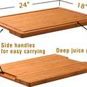 Allsum Extra Large Carbonized Bamboo Wood Cutting Boards for Kitchen, Huge Chopping Board with Juice Grooves & Handles Resisting to Warping and Cracking, Huge Charcuterie Boards, 24"L x 18"W