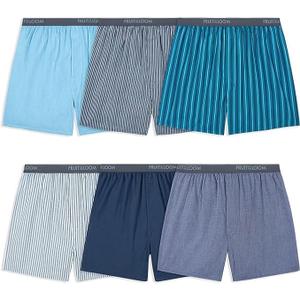 Fruit of the Loom Men's Tag Free Woven Boxer Shorts, Relaxed Fit, Moisture Wicking, Assorted Color Multipacks 3 Pcs M