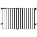 Babelio 31.5-55" No Bottom Bar Baby Gate Extra Wide, 2-in-1 Auto Close Dog Gate for The House, Stairs and Doorways, with Large Walk Thru Door, Black
