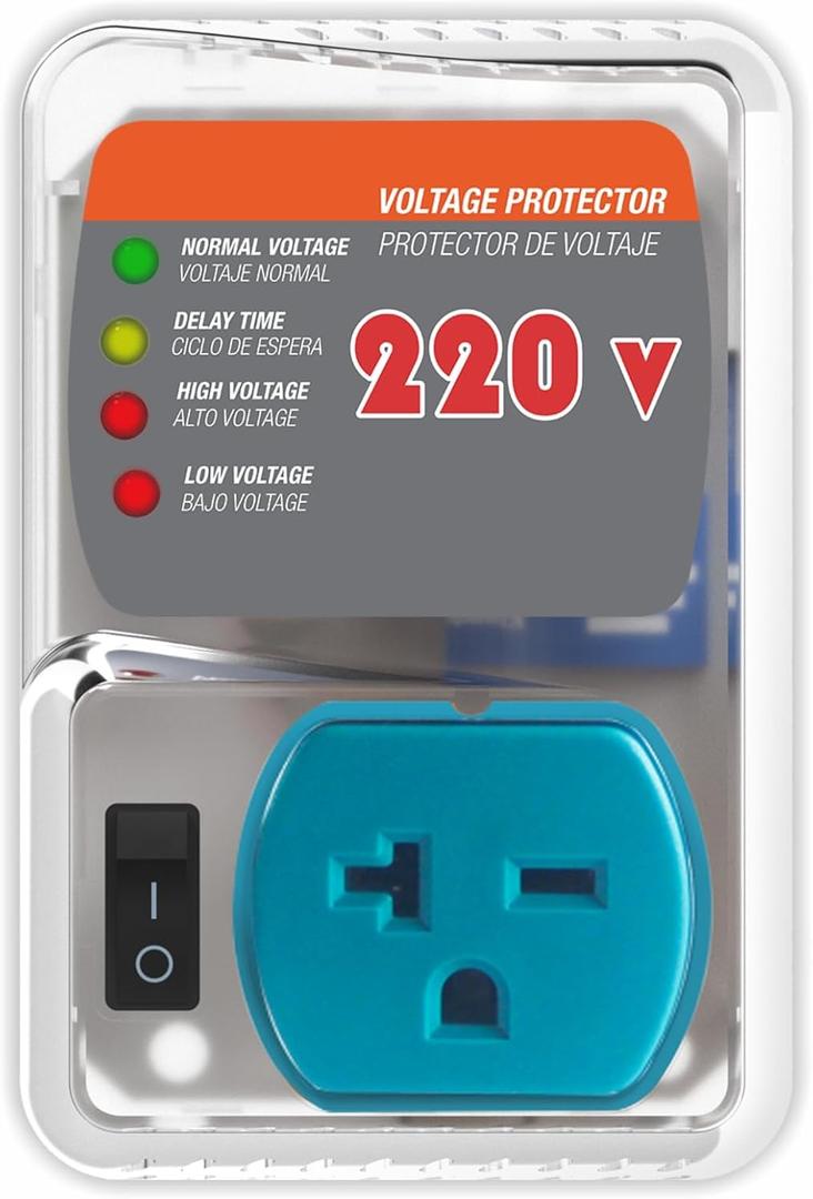 Heavy-Duty 20A 4400W Surge Protector for Appliances, Smart Circuit Plug with Outlet Saver & Power Strip for Refrigerator, Air Conditioner, High-Power Devices, Overload & Voltage Protection 140 Joule (220V)