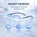 Clarity Blue Glasses, Self Adjusting Reading Glasses, Blue Light Blocking Glasses for Men Women, Case & Cloth Included