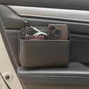 Driver's Car Storage Bag, Small Car Side Pocket Organizer for Car Seats, Doors and Consoles, PU Leather, (Black)