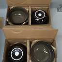 LERATIO Ceramic Dinnerware Sets for 8,Stoneware Plates and Bowls Sets,Handmade Reactive Glaze Dishes Set,Chip Resistant and Scratch Resistant | Oven&Dishwasher & Microwave Safe-Chestnut(24PCS) (Dreamy Moonlight-Chestnut)