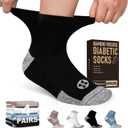 Diabetic Socks for Men,4 Pairs Non Binding Ankle Mens Diabetic Sock Size 9-12 10-13 (L)