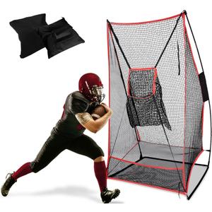 3x6FT Football Net with Throwing Target Strike Zone for Kicking Punting and QB Accuracy Training Portable Football Practice Equipment with Steel Base and Carry Bag