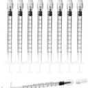 1ml Luer Lock Syringe without Needle - 1cc Plastic Syringes, Sterile, Individually Sealed, Pack of 50