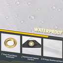 Kesfitt 16 Mil Heavy Duty Waterproof White Tarp, 10x20 ft, 100% Virgin Polyethylene, Reinforced Grommets, UV Resistant Outdoor Tarp for Storm Protection, Equipment Cover & Backyard Use