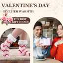 Mepase 3 Pair Sherpa Slipper Socks for Women Fuzzy Non Slip Slipper Socks Winter Thick Cabin Gift for Valentine Day