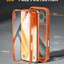 Miracase for iPhone 17 Pro Max Case 6.9" Full-Body Phone Case with Built-in Glass Screen Protector& Full Camera Protector,[Magnetic with MagSafe] Drop Proof 17 ProMax Cover, Orange