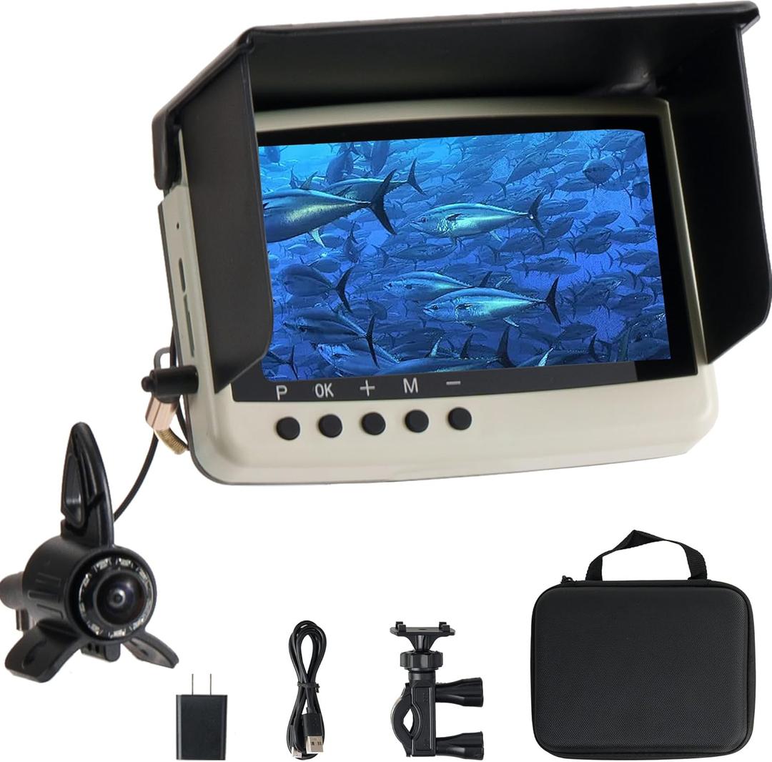 Underwater Camera Fish Finder: 108oP HD Waterproof for Ice/Lake/Sea Fishing| Portable Depth Finders for Boats & Kayaks|Display for Murky Water Conditions