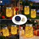 6 Pack Solar Mason Jar Lights for Outside, 30 LED Solar Mason Jar Lids Fairy Lights with 6 Hangers(No Jars) Outdoor Waterproof for DIY Patio Garden Yard Lawn Party Wedding Decoration Warm White