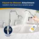KLLEYNA Shower Head Hose Attachment for Sink/Tub Faucet - ON/OFF Jets Sprayer for Dog Wash/Bathtub Cleaning/Baby Bath/Hair Rinse, Tap Extender Water Nozzle for Bathroom Kitchen Utility Garden Basement