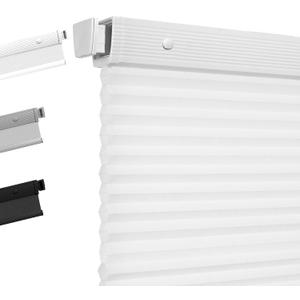 Boolegon No Drill Cellular Shades for Indoor Windows,Thermal Insulating & Noise Reducing Honeycomb Blinds,Cordless Free Stop Blinds Easy to Install,26.5" W x 48" H,Light Filtering White