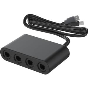 Gamecube Controller Adapter for Switch 2 & Switch 1/OLED PC WII U (Black)