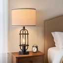 Reaketon Black Table Lamps for Living Room Set of 2, 22.3" Farmhouse Lamps for Nightstand, Industrial Table Lamps for Bedroom with USB Ports, Bulbs Included