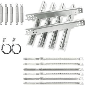 463276517 6-Burner Grill Replacement Parts for Charbroil Performance 6 Burner 463244819 463277918, 5 Burner 463347519, 4 Burner 463342119, G470-5200-W1 Burner, 470-0004-W1A Heat Plate, Crossover Tube
