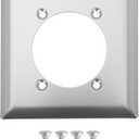 Single Hole Receptacle Wall Plate, Outlet Covers Wall Plate for Hubbell Bryant 313292 SS701 9450A, 4.56" Length 4.5" Width 0.21" Thick (Pack of 1)