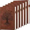 6 Pack Lined Journal Notebook for Women Men, A5 Hardcover Leather Journals for Writing, 200 Pages Thick Paper, Daily Journal Notebook for Work, School, Note Taking, Business, Travel, College Ruled