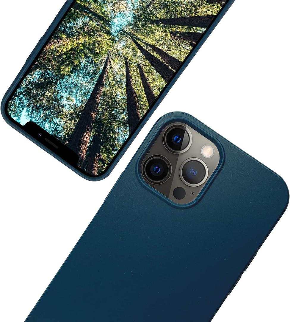 eplanita Eco Mobile Phone Case Compatible with iPhone 12 Pro Max, Plant Fiber, Drop Protection Cover, Durable and Sustainable (for iPhone 12 Pro Max, Dark Blue)