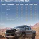 All Weather Guard Floor Mats for Nissan Frontier 2026 2025 2024-2022, Heavy Duty Front Row Liners Custom Fit for Crew/King Cab (S/SV/SL/PRO-X/PRO-4X), Black Non-Slip Waterproof Carpet Car Accessories