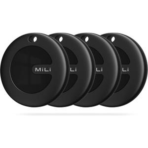 MiLi MiTag Bluetooth Tracker for Android, Google Certified Key Finder/Luggage Tracker/Item Locator, Smart Tracking Tag for Google Find My Device (Find Hub) App, 4 Pack