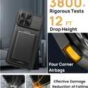 SSLOTSCASE for iPhone 16 Pro Max Case with 2X Screen Protector, Card Holder & Kickstand & Slide Camera Lens Cover, Silicone Edge Rugged Heavy Duty Phone Case Cover for iPhone 16 Pro Max 6.9'', Black