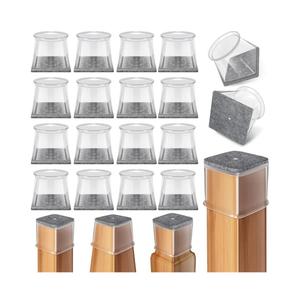 Ansible 24 Pcs Chair Leg Floor Protectors Square, Silicone Felt Furniture Leg Pads Caps Covers for Hardwood Floors (Fit:1-1/2" to 1-7/8")