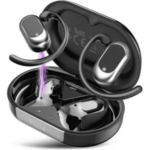 Helix True Wireless Air Open-Ear Earbuds wit LCD Display Charging Case
