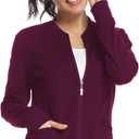 JEYONG Women's Zip Front Warm-Up Jacket (Wine Red)