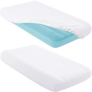 Entisn 2 Pcs Kids Air Mattress Fitted Sheets Only, 34.5x62x7 Inch Microfiber Toddler Inflatable Mattress Sheets for Kids, Sleepovers, Camping Trips and Party Accommodations (White)